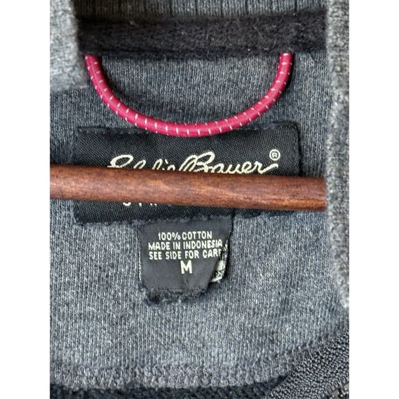 Eddie Bauer 1/4 Zip Sweatshirt Men's M Dark Gray Long Sleeve Pullover - Picture 4 of 5